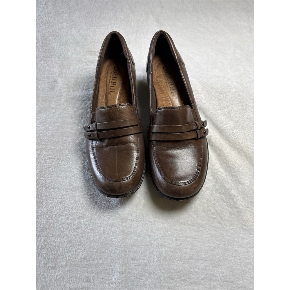 cobb hill By New balance Women's Deidre Brown Leather Wedge Loafer Size 8.5 M